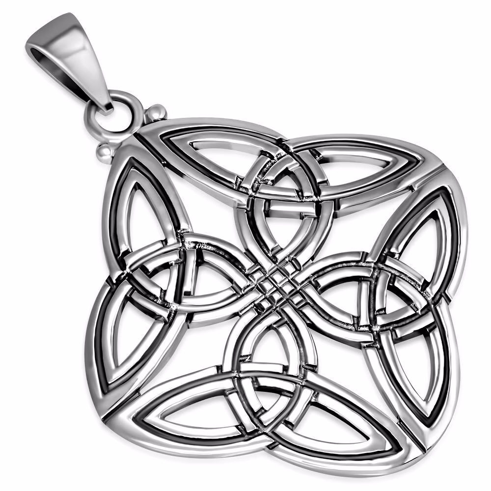 Celtic Knot Pendant - Four Season Statement Peace -Hallmarked 925 Sterling Silver-Celtic Design Scotland-Scottish Jewellery Edinburgh
