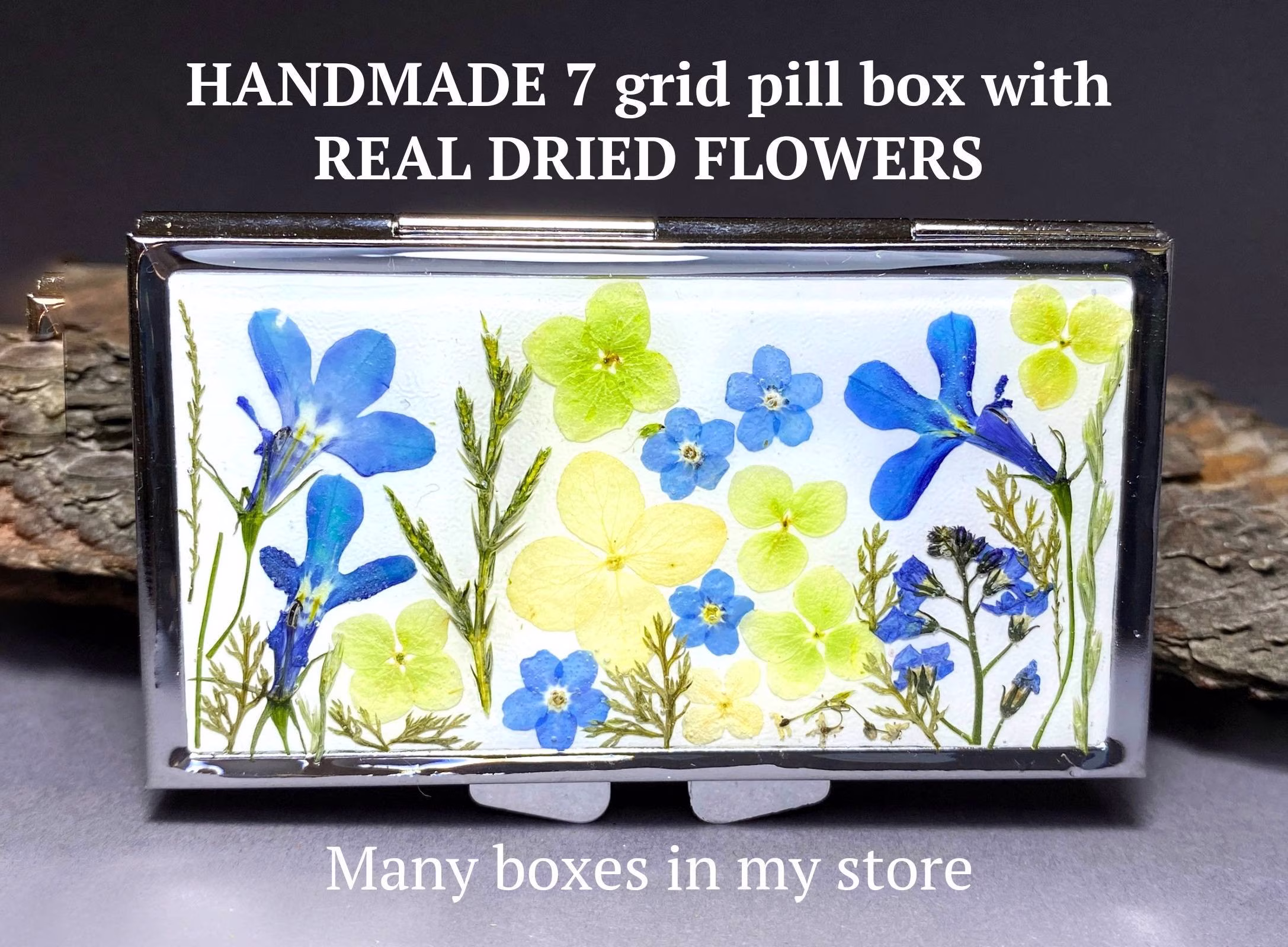 7 Day Pill Box, Pill Organizer, Case, Weekly Flowers Case Cute, Large Container