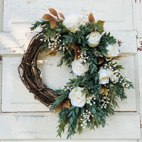 Spring Wreath, Interior Everyday All Season Mantel Late Summer Popular Wreath For Door, Mirror Decor