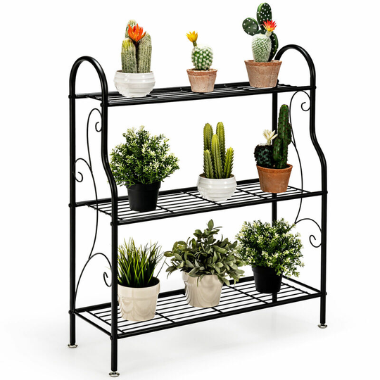 3-Tier Metal Plant Stand Flower Pot Display Shelf Storage Organizer Shoe Rack