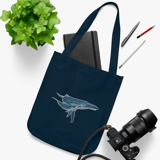 Whales Organic Sustainable Tote Bag