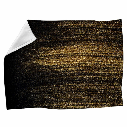 Gold Glitter Powder Dust Blankets, Print Fleece Blanket, Black & Isolated Background Bedspread, Glittered