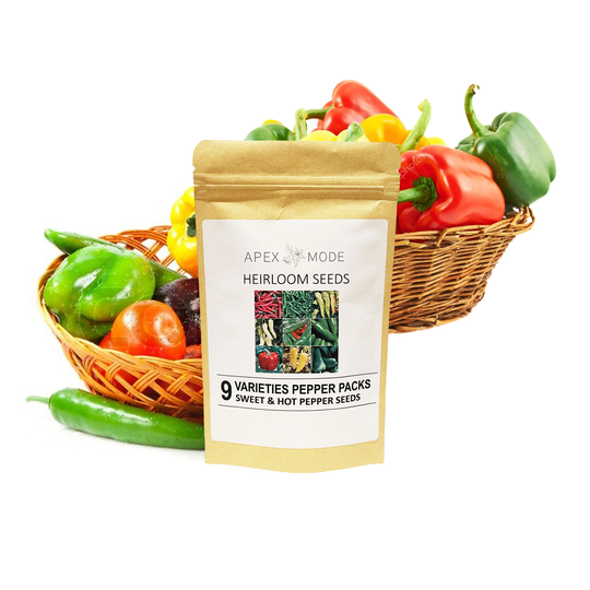 Sweet & Hot Peppers Seeds With 9 Variety Packs - 100% Non Gmo Heirloom Pepper For Planting Your Organic Garden