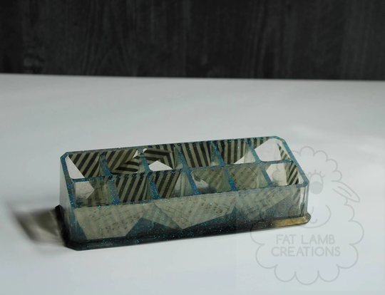 12 Compartment Resin Lipstick Holder/ Makeup Organizer/ Sheet Music Themed Organizer