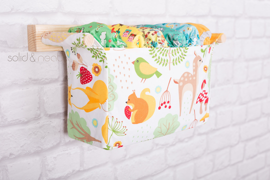 Diaper Caddy | Organizer Nursery Furniture Baby Peg Shelf Wall Storage Basket Pocket Hanging