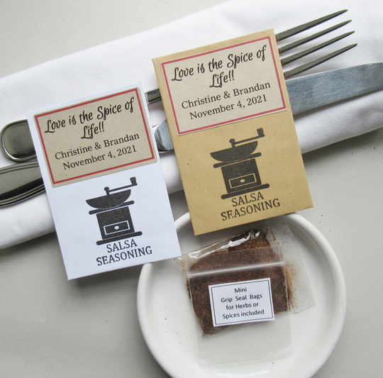 Diy Personalized Wedding Favors, Love Is The Spice Of Life, Unique Salsa Gifts For Guests