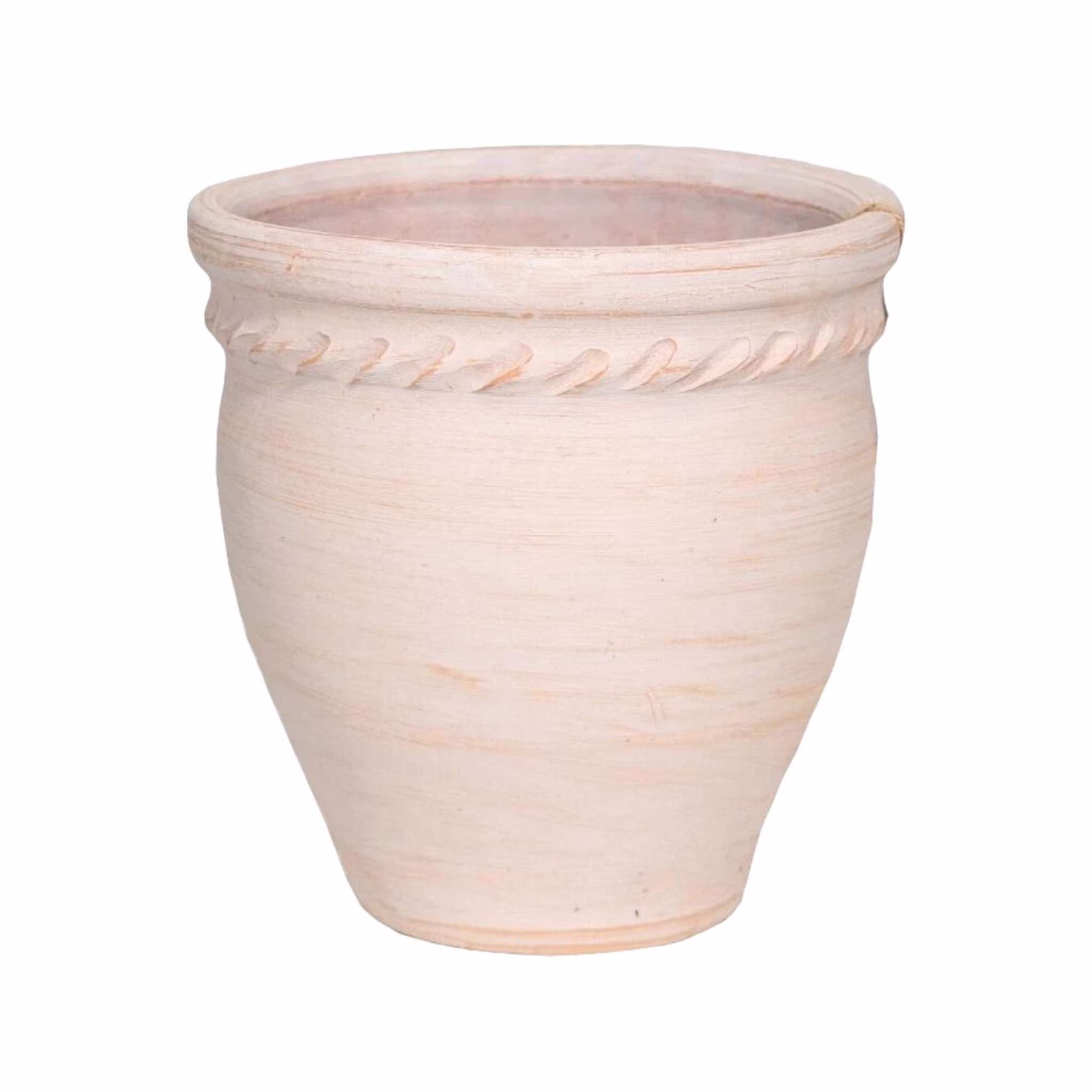 5 Sizes Large Terracotta Clay Handmade Planter/ Flower Pot Vintage Boho Pottery - Pink Rope