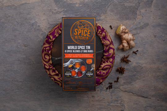 Spice Kitchen World Spice Blends Tin With Sari Wrap