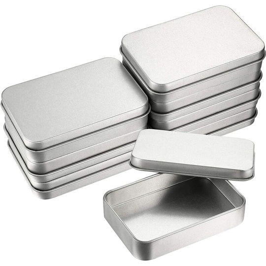 Empty Rectangular Metal Storage Box, Mini Storage Box with Lid for Home Organizer Mints Candy Jewelry Crafts Lip Balm Storage (8 Packs)