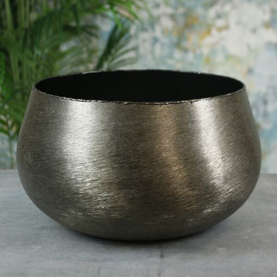 Hyde Park Brushed Black Pot Cover | xxl - Fast & Free UK Delivery