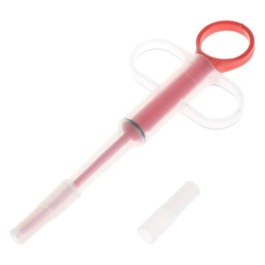 Best-Bag Plastic Pet Medicine Feeder Tablet Syringe Reusable Liquid Dispensing Injector for Dogs Cats Baby Pets Feeder- Red