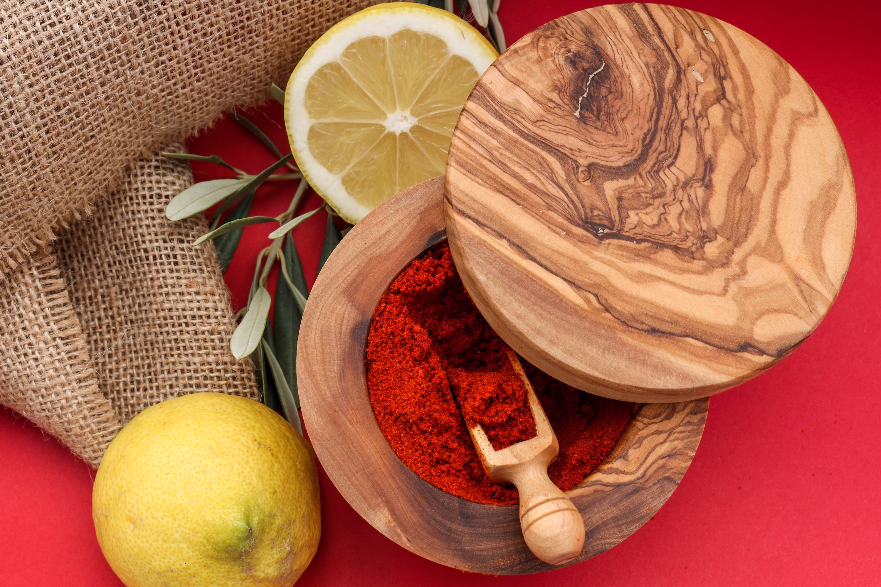 Olive Wood Salt Cellar With Lid & Spoon - Bestseller Keeper Spice Box, Mother's Day, Fathers Gift For Her , Him