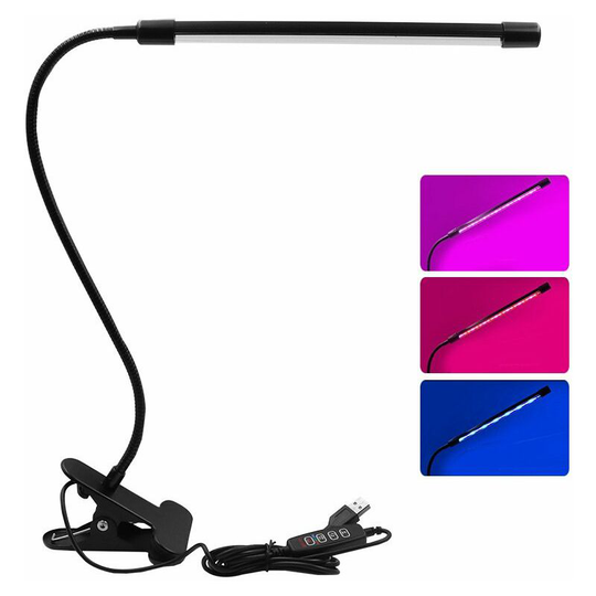 1 Head Grow Light Adjustable Arm Bulb Plant Grow Lamps with Auto on/off 3/9/12H Intelligent Timing 10 Levels Brightness for Indoor Plants,Black