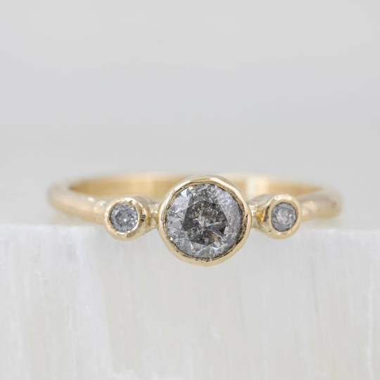 'Sylvie' Salt And Pepper Diamond Engagement Ring