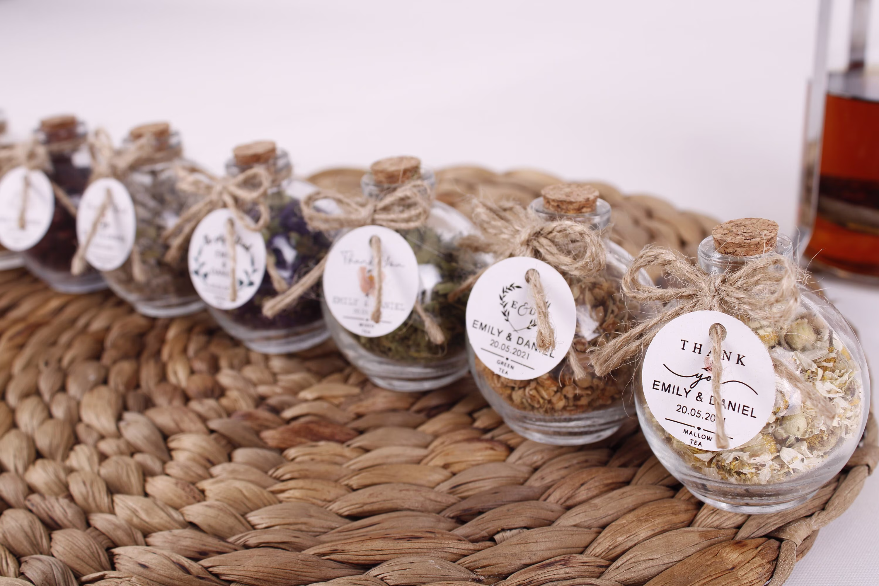 Wedding Tea Favors For Guests, Personalized Bulk Gifts, Rustic Wedding Favor, Loose Leaf Favor, Jars, Unique Gift, Herbal Gifts