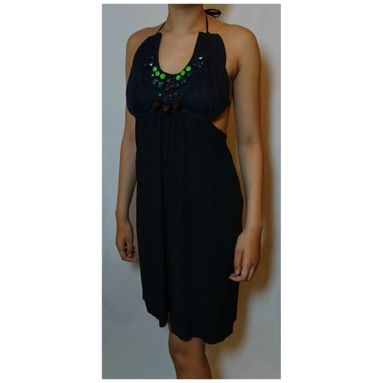 Vintage Season Black Prada Bead Dress Catwalk Collection
