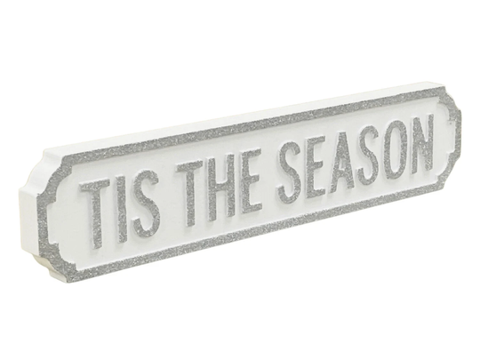 Tis The Season Glitter Novelty Mini Christmas Street Sign Gift Home Decor