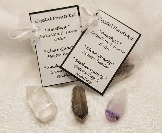 Crystal Point Kit Amethyst Smoky Quartz Clear Starter