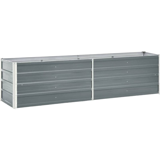 Topdeal - Garden Planter Galvanised Steel 240x40x45 cm Grey VDTD30191