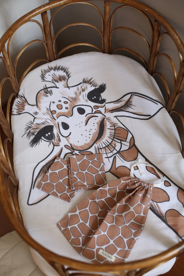 Giraffe Organic Cotton Muslin - Blanket Swaddle Baby Shower Gift New Parent