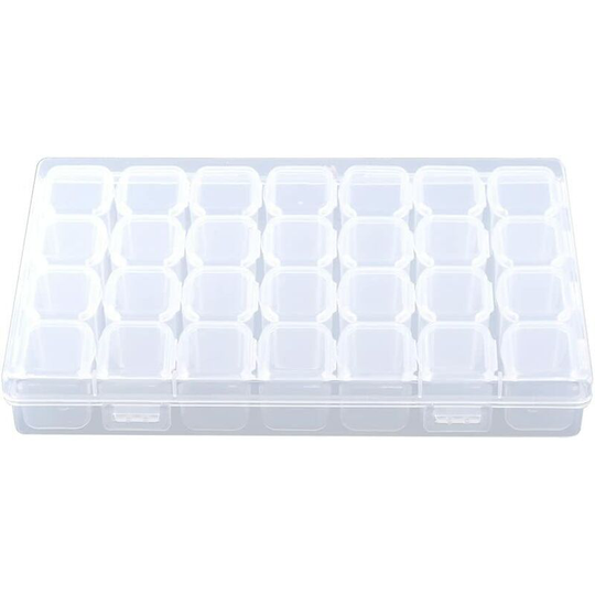 28 Grids Clear Plastic Medicine Pill Storage Box Adjustable Jewelry Beads Container Removable Dividers Case