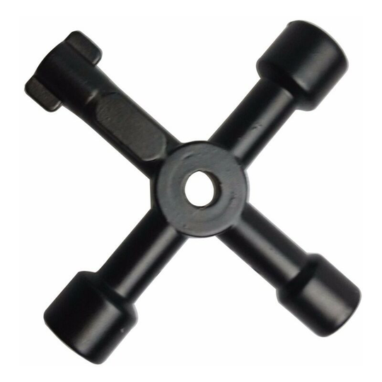 4 Way Multifunction Utility Key for Electric Water Gas Box Medicine Cabinet Opening Key, Black