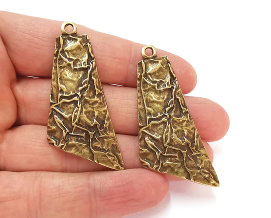2 Curved Organic Charms Antique Bronze Plated | 57x24mm G25032