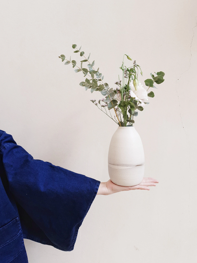 Pottery Vase, Ceramic Vase For Flowers, Modern Gift, White Minimalist Rustic Pottery, Stoneware Unique