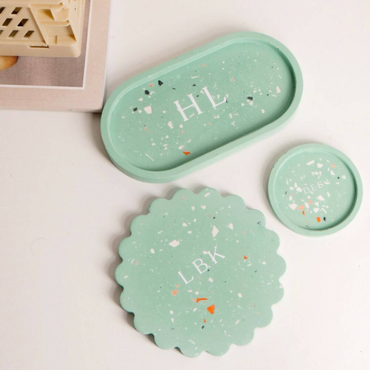 Monogrammed Personalised Matcha Handmade Trinket Dishes