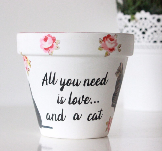 Cat Plant Pot, Cat Gifts, Gift For Women, Decor, Indoor Planter, Terracotta Owner