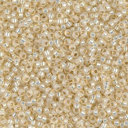 Miyuki Seed Beads 8/0 Dyed Cream Silver Lined Alabaster , 0577