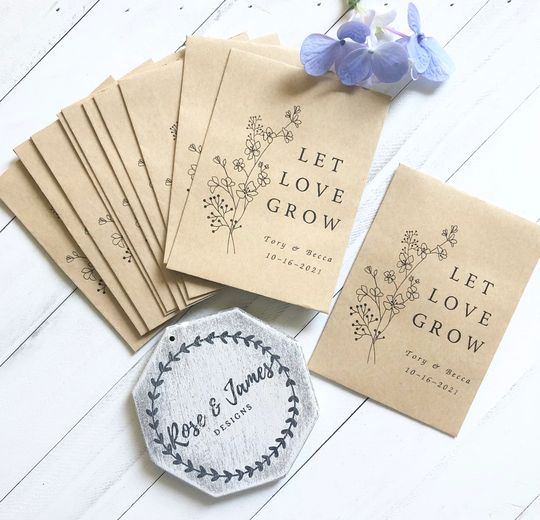 25 Seed Packet Favors, Wedding Seed Packets, Bridal Shower Favor Packs, Kraft Baby Envelope Pouches, Wedding Favor