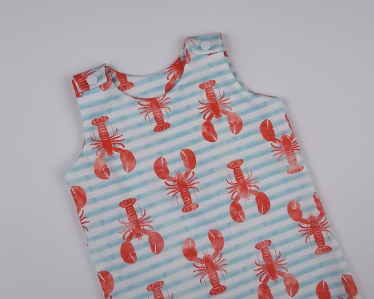 Lobster Baby Outfit, Toddler Romper, Boys Coveralls, Girls Cute Shower Gift, Gender Neutral Outfit, Organic Summer Clothes