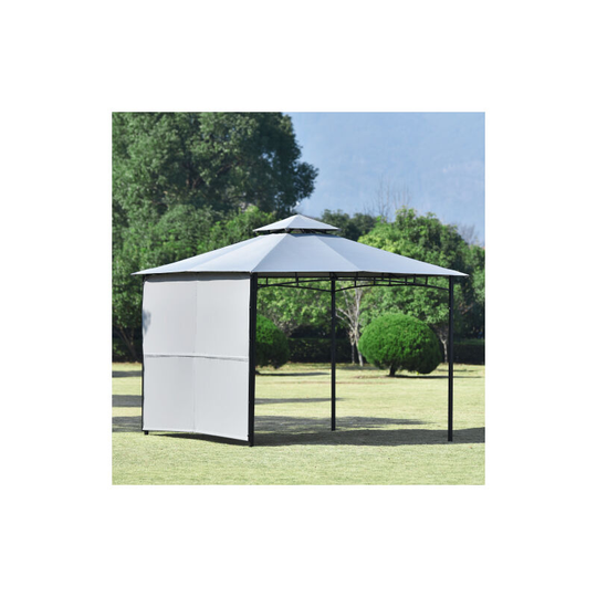 Radelldar - Metal Patio Gazebo, Wide Covered Area, with a Side Panel, Powder-Coated Steel, Robust Roof with Water-Repellent Coating, 180g/m² Outdoor