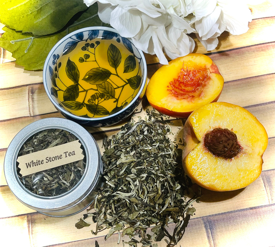 White Stone Tea Pai Mui Tan Loose Leaf With Peach Apricot