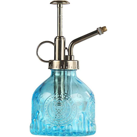 Glass Plant Spray Bottle, 6.5' Tall Vintage Watering Can with Top Pump, Leak-Proof High Atomizing Nozzle for Flower Garden Plants, Cleaning Solutions
