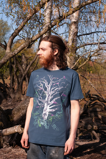 Oak Man Tshirt, 100% Organic Cotton, Eco Friendly Inks, Tree Planting Tee