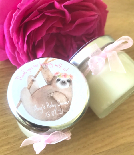 10 Sloth Baby Shower Mini Candles, Party Theme Gift For Guests, Baby Favours, Favors