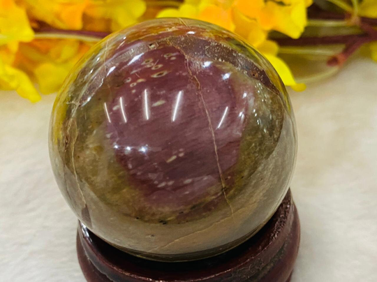 Petrified Wood Stone Sphere Ball Orb Healing Crystals & Stones , Root Chakra, Grounding, Charging Crystal 176 Gram