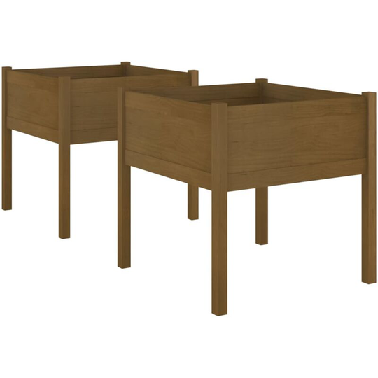 Vidaxl - Garden Planters 2 pcs Honey Brown 70x70x70 cm Solid Pinewood Brown