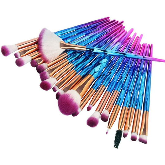 Sun Flowergb - Makeup Brushes, 20pcs Brush Set for Blending Powder Foundation Concealer Blush Highlighter Eye Shadow Brush Kit (Purple)