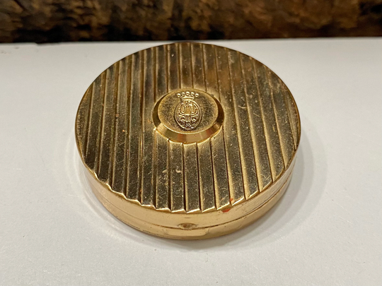 Vintage Coty Compact, Air Spun Rouge Gold Tone Metal Mirrored Powder & Puff Medium Compact