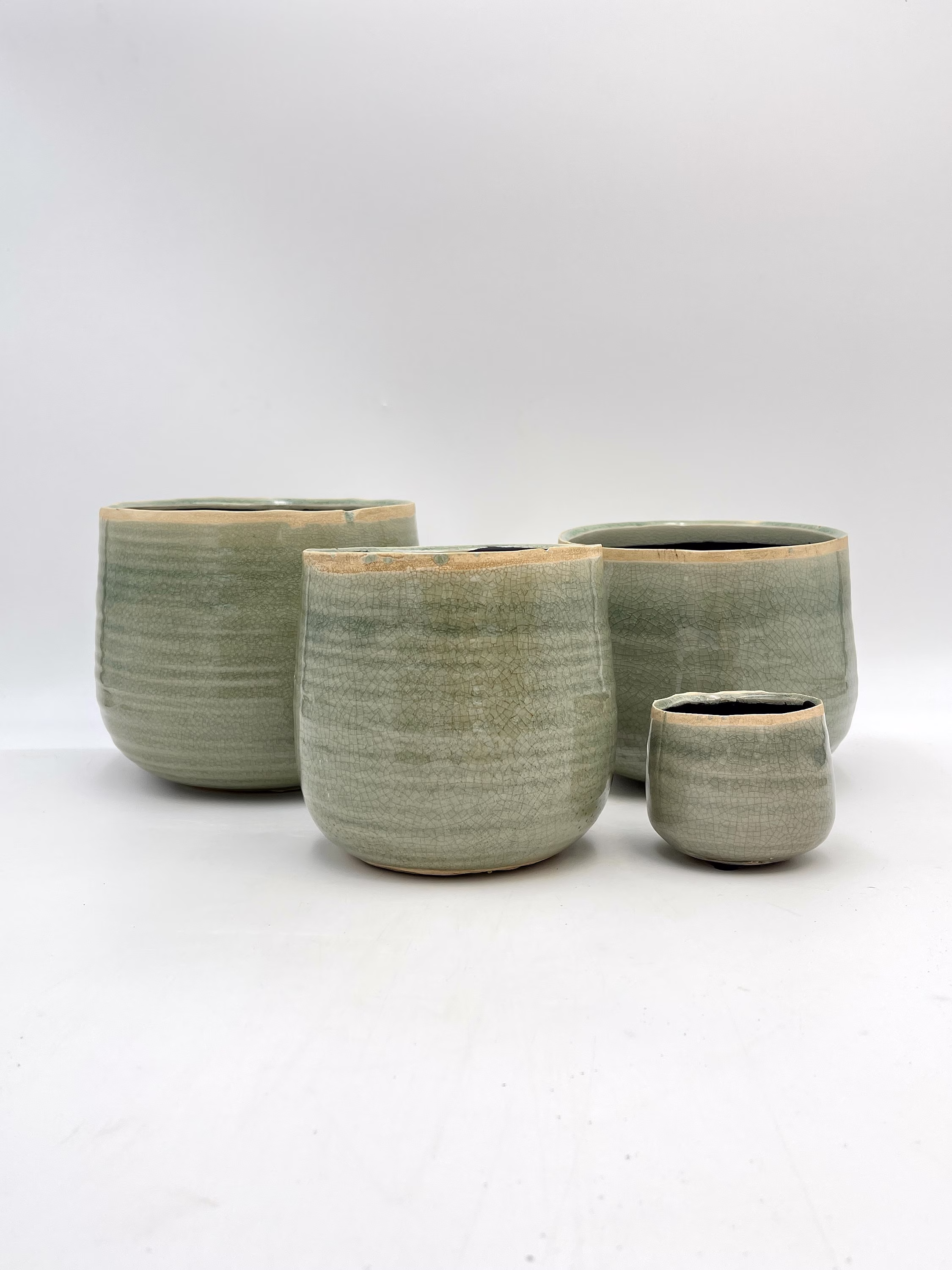 Handmade Mint Iris Large Houseplant Pot, D21cm, D18 cm, D15cm 4 Sizes, Indoor Planter, Mother's Day Gifts, Christmas Gift