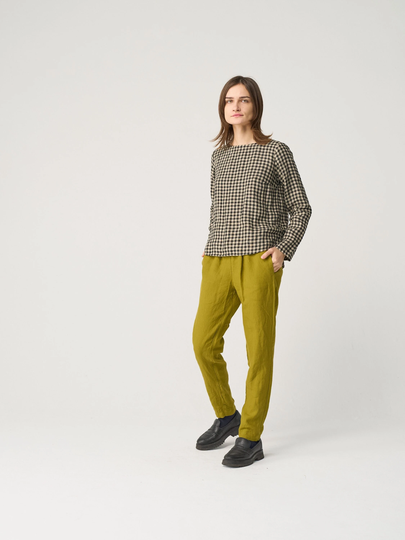 Tapered Linen Pants Women, Organic Trousers, Loungewear, Tapered Millennium