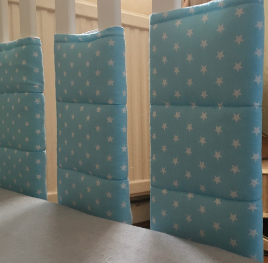Boys Cot/Cotbed Wraps/Pads/Bedding Powder Blue & White Stars Pick Your Pack Size