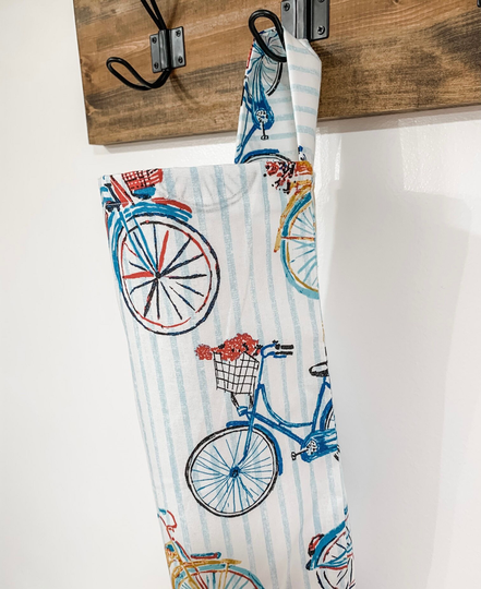 Bicycle Plastic Bag Holder, Bike Gift, Lover, Housewarming Kitchen Organization, Laundry Room