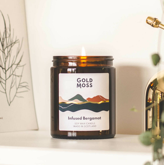 Infused Bergamot Uplifting Fruity Soy Candle 40 Hrs