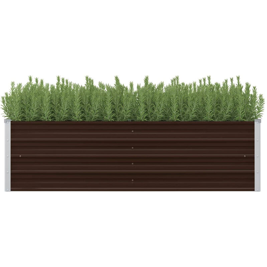 Garden Planter Brown 160x40x45 cm Galvanised Steel