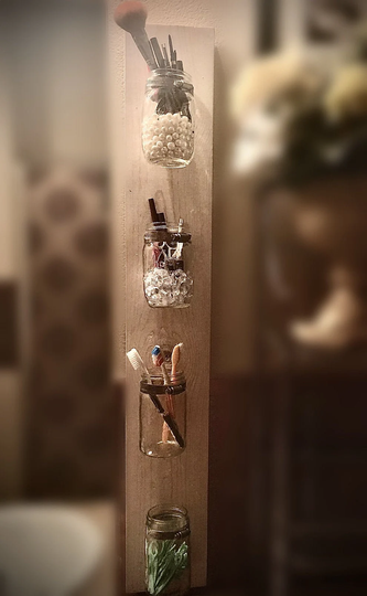 Vertical Mason Jar Organizer