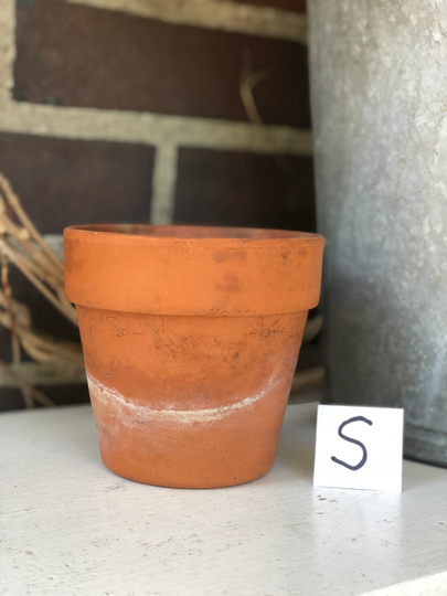 Vintage Small Terracotta Flower Pot, Naturally Aged Planter, Natural Patina, Succulent Jungalow